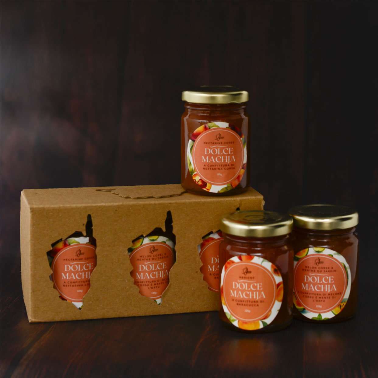 Coffret de 3 pots de 125g Nectarine-Melon-Abricot