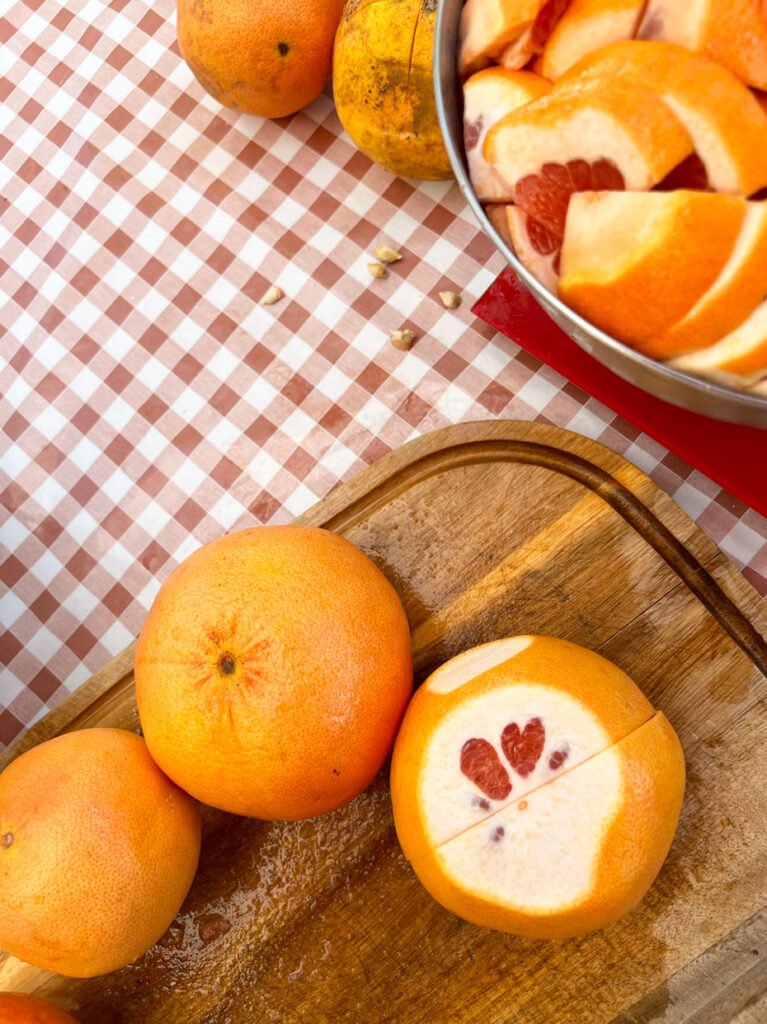 Préparation des pomelos